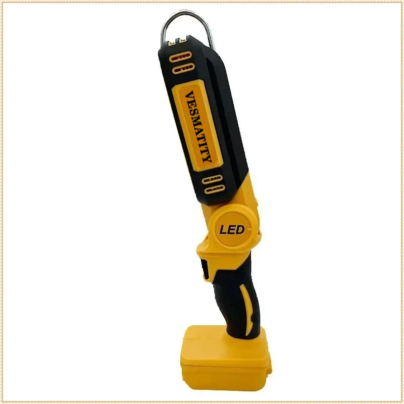 Multifunctional Portable Camping Light 90‑Degree Folding Emergency Work Flashlight Lighting Tool Battery For DEWALT Battery