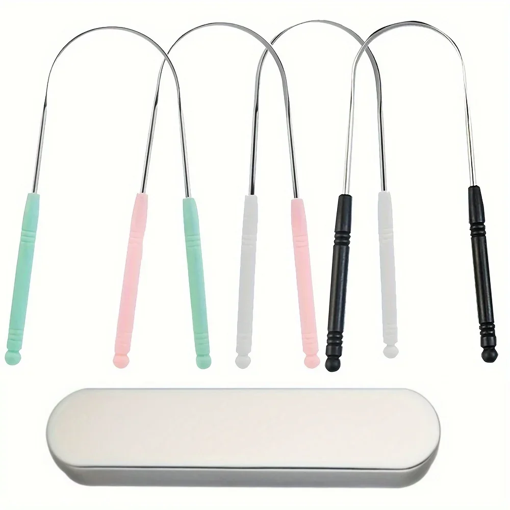 1PCS Stainless Steel Tongue Scraper Oral Tongue Cleaner Brush Tongue Toothbrush Oral Hygiene High Quality Tounge Scraper