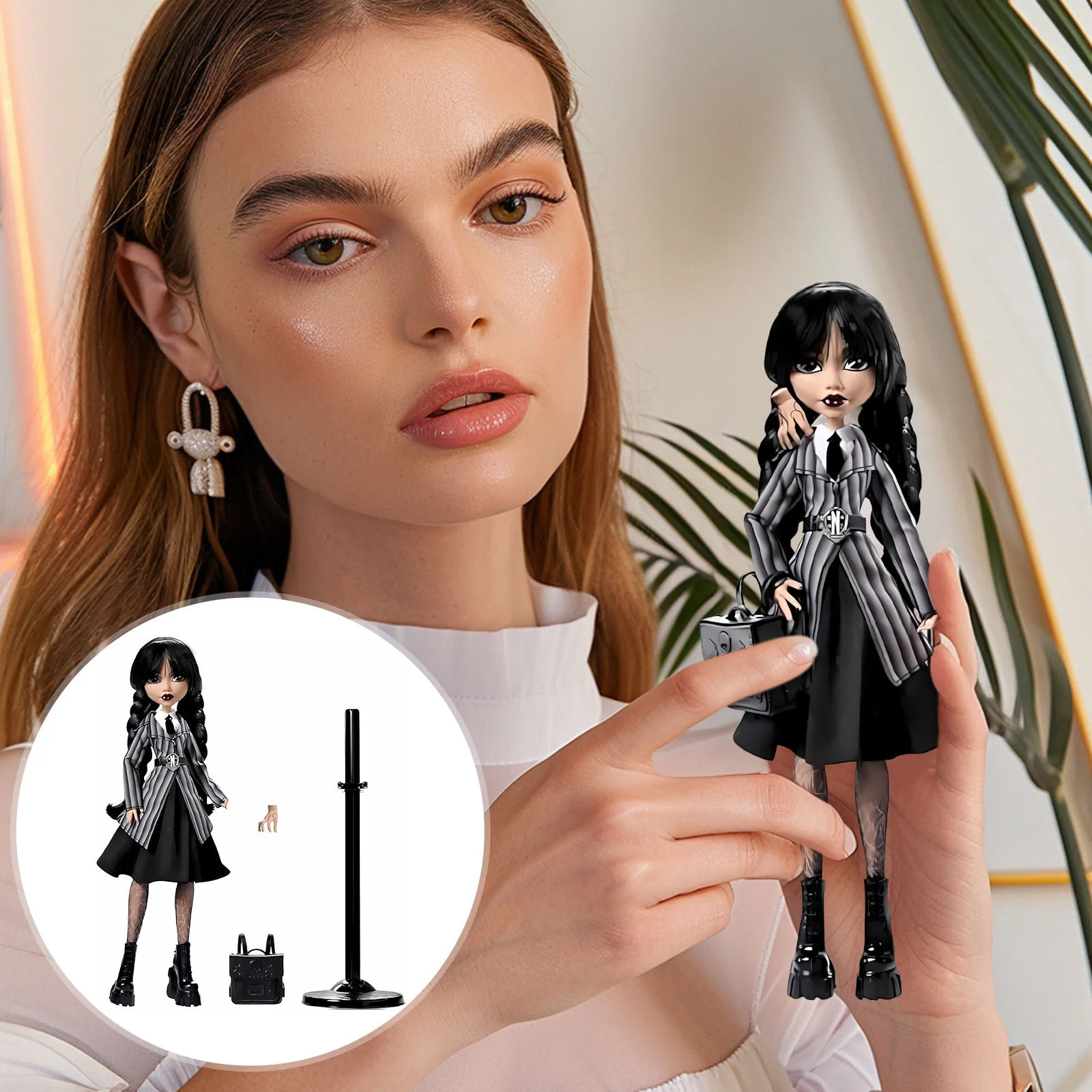 Monster High School Wednesday dolls and accessories, American TV horror fantasy Wednesday Addams collectibles, figurines, models