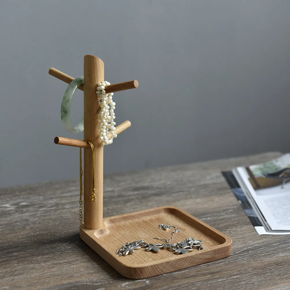 

Деревянная подставка для ключей и украшений с дизайном в виде дерева для хранения ожерелий, колец, браслетов, органайзер для дома, декоративный держатель для прихожей