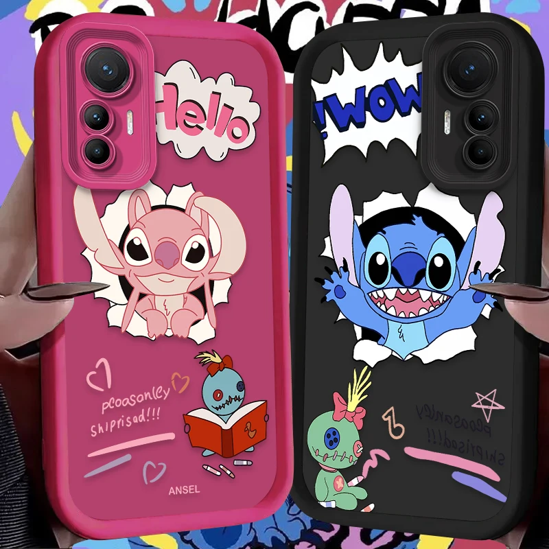 Luxury Disney Stitch Angel Case for Xiaomi 14T 13T 12T 11T 13 12 11 Lite 5G NE POCO X6 X5 F6 F5 F3 X4 GT X3 NFC M5S C65 M6 Pro