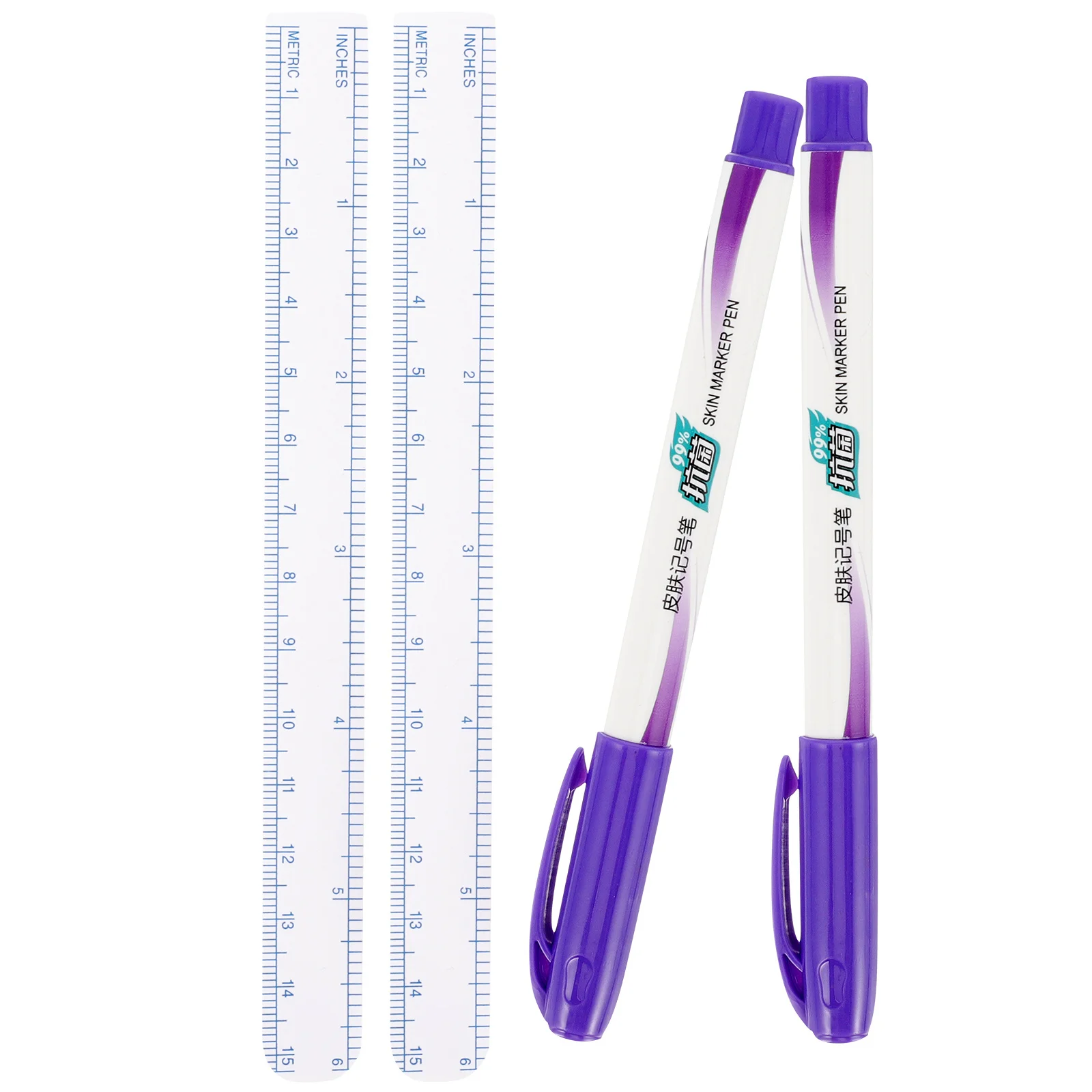 

2Pcs Surgical Marker Tattoo Pen Professional Skin Markers for Piercing Tattooing Eyebrow Mapping Positioning Marking Tool