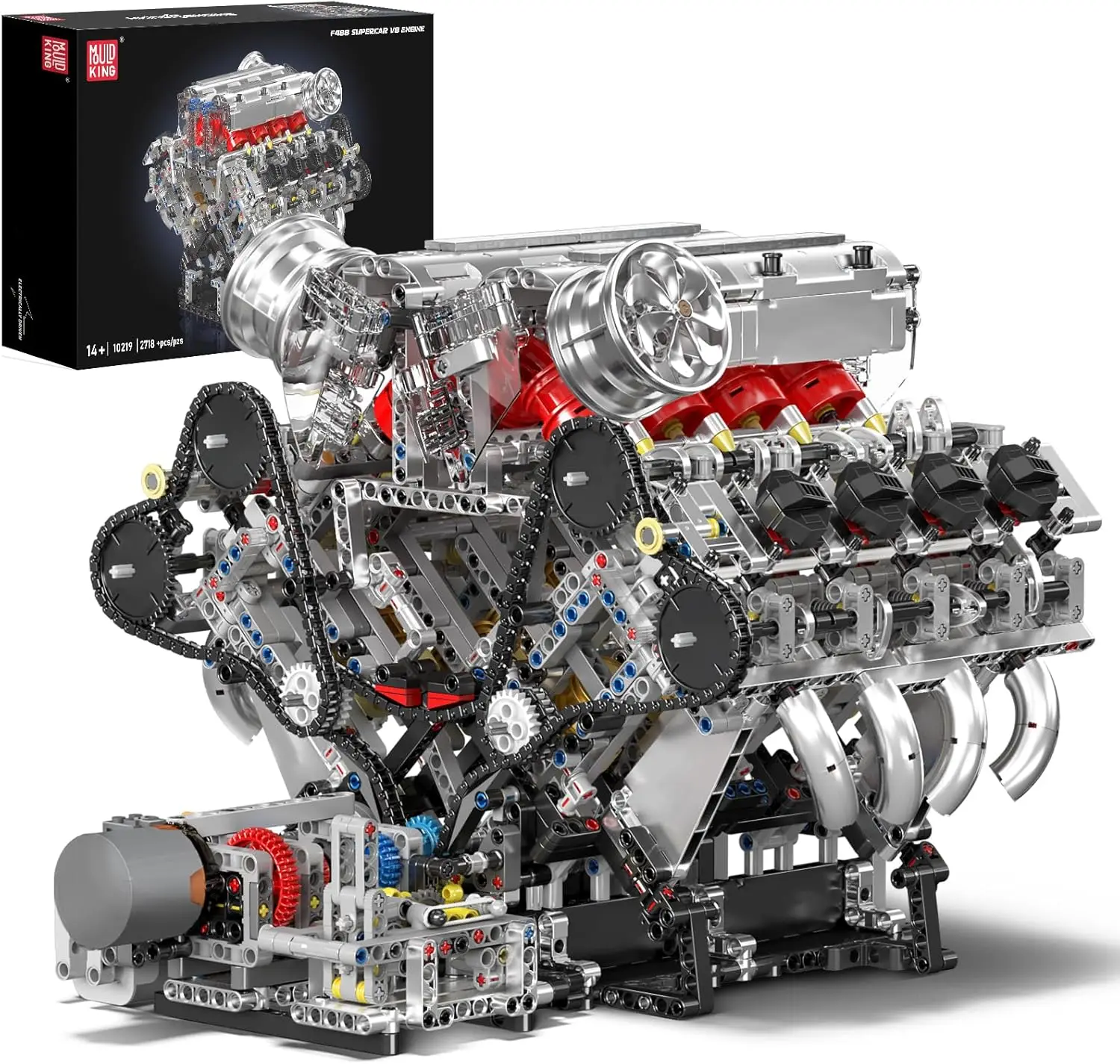 

Engine Model Kit - Build Your Own Supercar Model Engine, STEM Engineering Building Blocks Sets with Motor, 8-Cylinder E