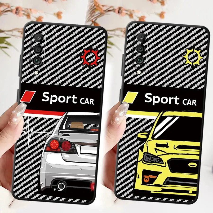 

Black Soft Shell Case for Huawei P30 P20 Pro P Smart 2019 P20 P40 Lite P20 Lite 2018 Sport Jdm Car