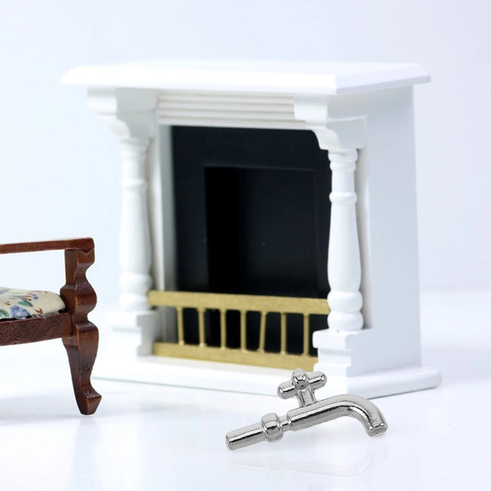 10 pçs decoração de torneira em miniatura única cabeça torneira falsa para cozinha banheiro montagem diy vívido micro paisagem decoração