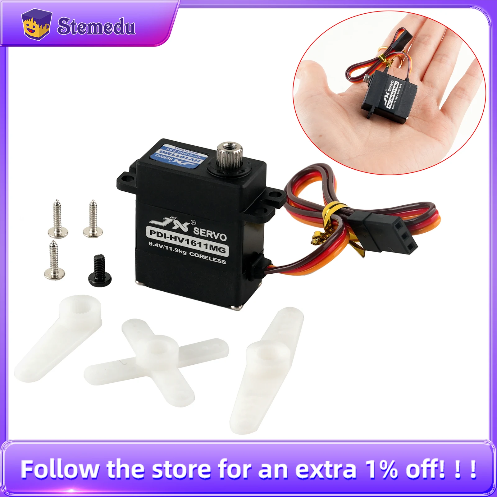 

1/2/4PCS Micro Digital RC Servo 11KG Lightweight Coreless Metal Gear Servo 4.8-8.4V for 1/8 1/10 1/12 1/18 RC Helicopter & Drone