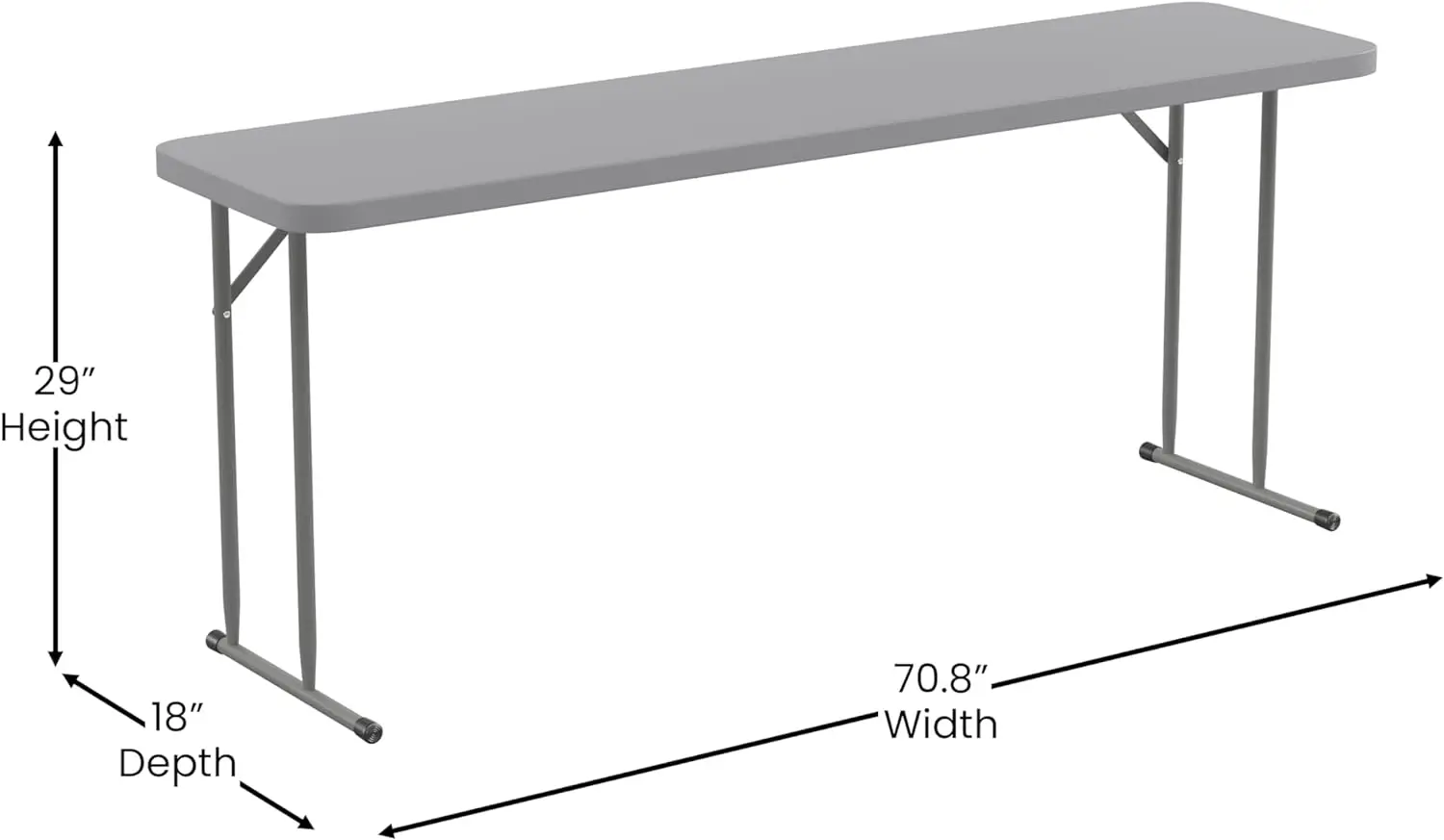 Comfort corner 6-Foot Rectangular Gray Plastic Folding Table with Locking Legs for Training or Seminars