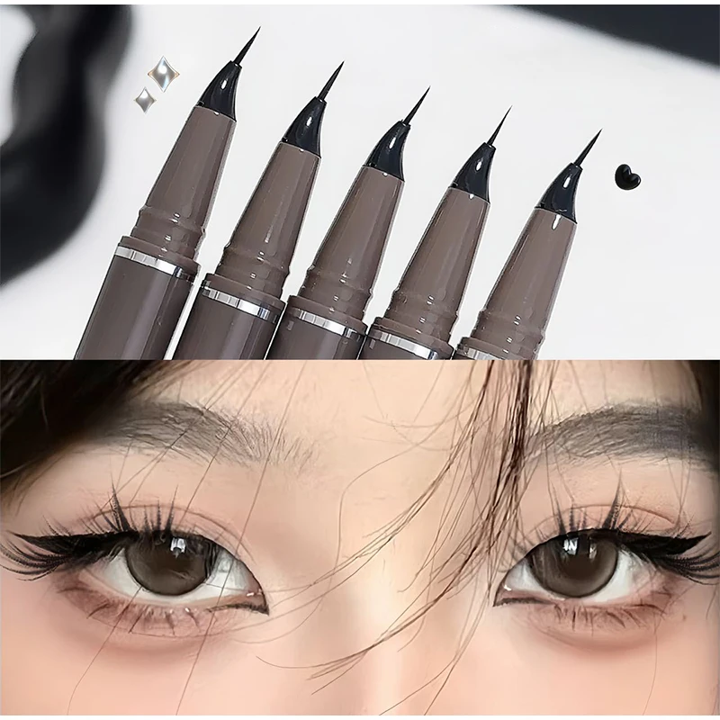 Lápis delineador líquido impermeável, Silkworm Eyeliner Pen Matte, Brown duradouro, forro de olho de secagem rápida, 1Pc, venda quente