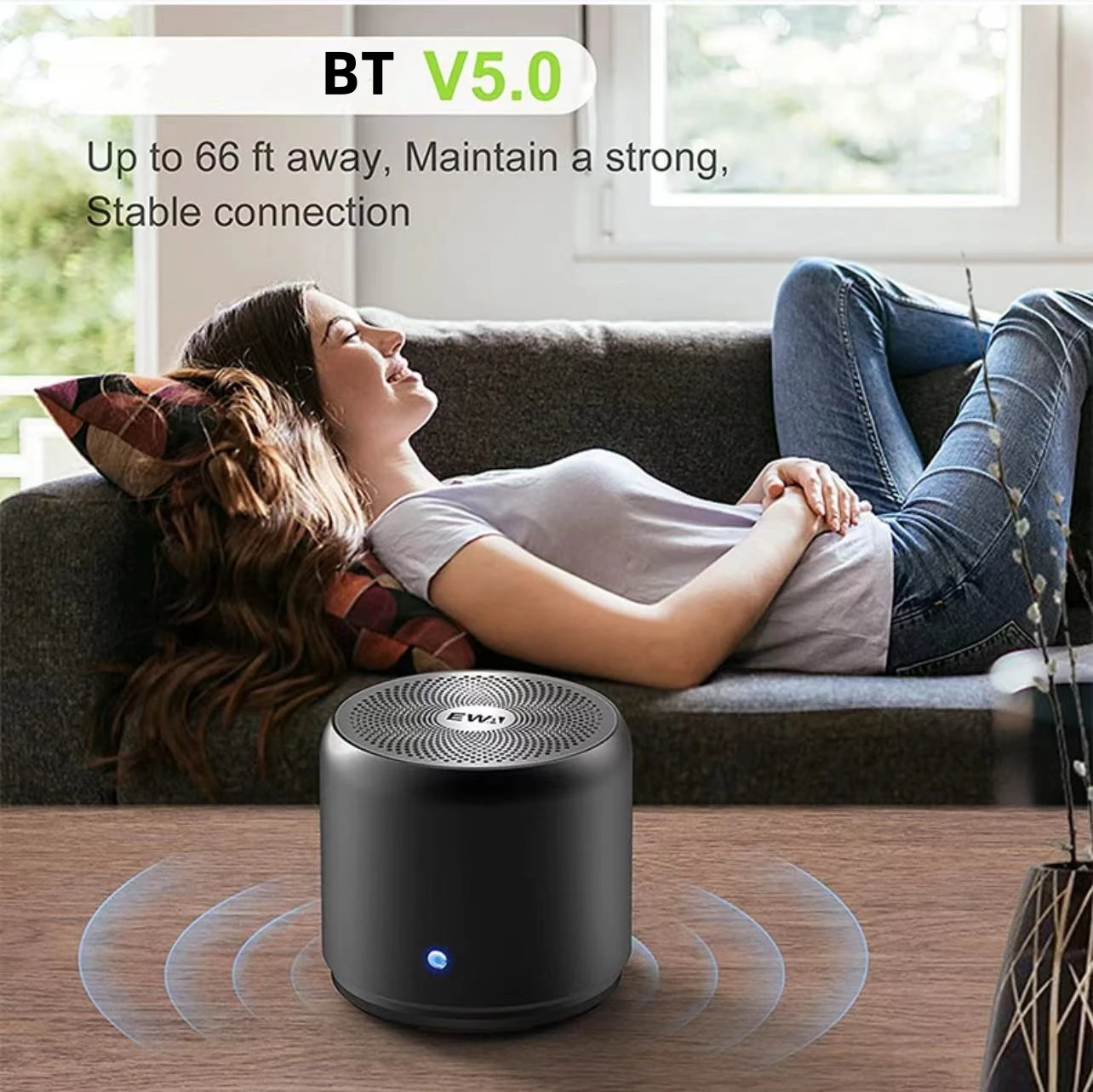 EWA A106 MAX IPX7 مكبر صوت محمول TWS مقاوم للماء مع مضخم صوت مترابط HiFi صوت للهاتف المحمول والسفر المنزلي في الهواء الطلق