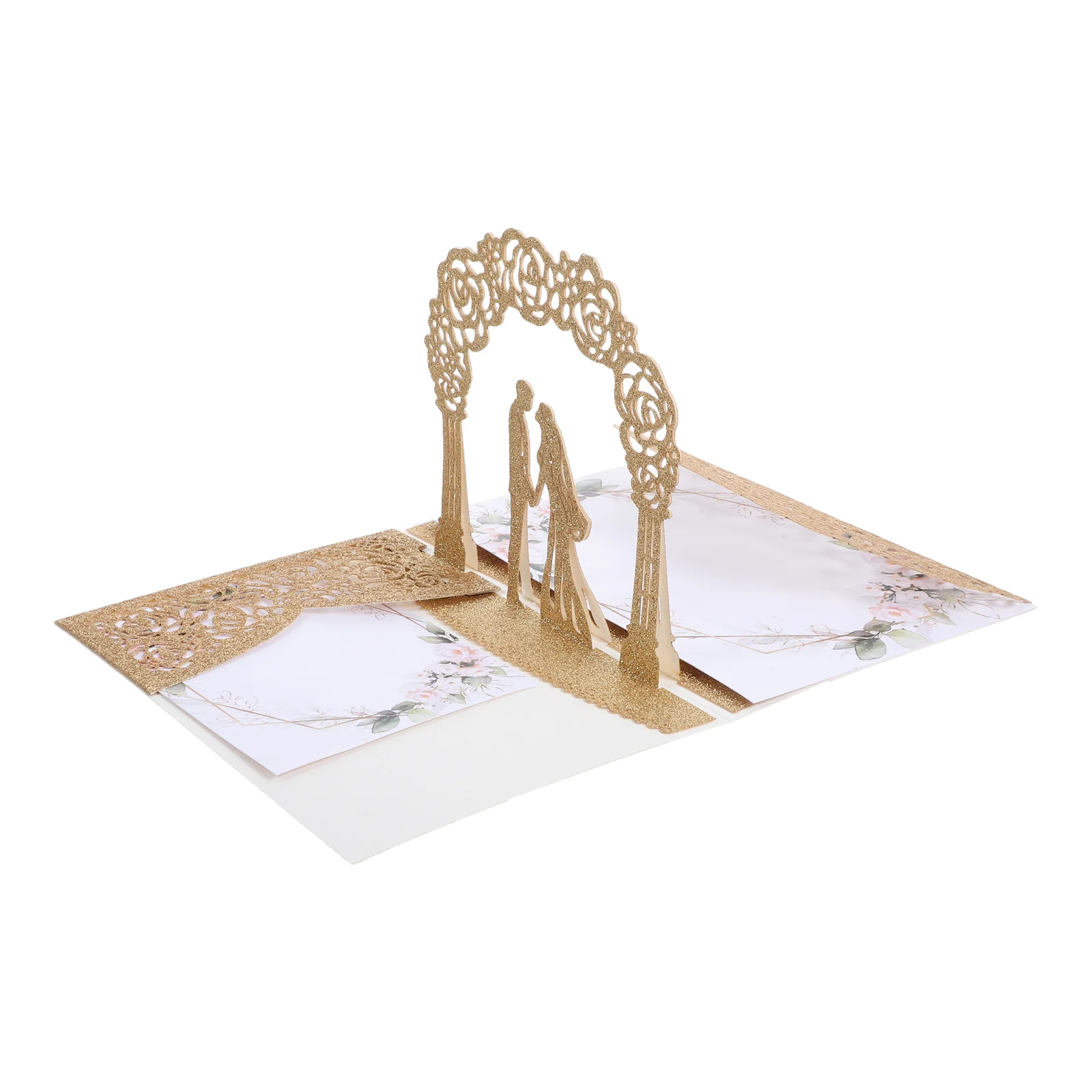 

1 комплект, 1 комплект, свадебные приглашения, стиль арочных дверей, блестящая роза, поздравительные открытки для жениха и невесты для свадебного душа, ребенка