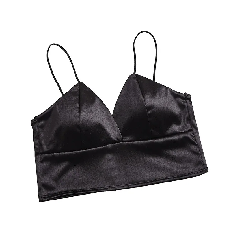 Womens Sexy V Neck Wrap Chest Top Underwear Female Crop Top Beauty Backs Padded Bra Summer Comfortable Push Up Lingerie