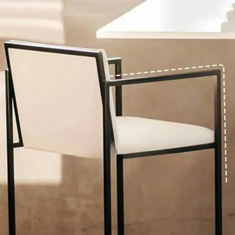 

Luxury Nordic Designer Metal Kitchen Counter Stools Banks Backrest Stoel Home Furniture XR50BY Reception High Island Bar Stools