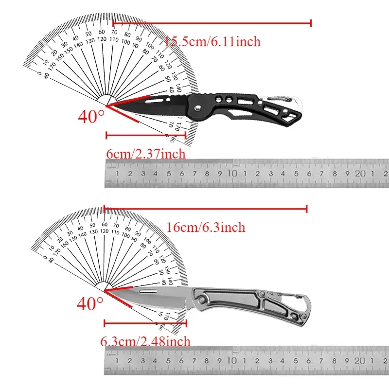 Portable Folding Pocket Knife, Stainless Steel Blade, Camping Travel Unboxing and Cutting Tool, Keychain Pendant