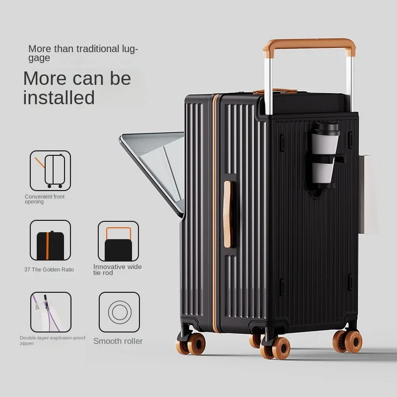 Wide Tie Rod Luggage Front Opening Laptop Bag 9 Wide Tie Rod Luggage Front Opening Laptop Bag