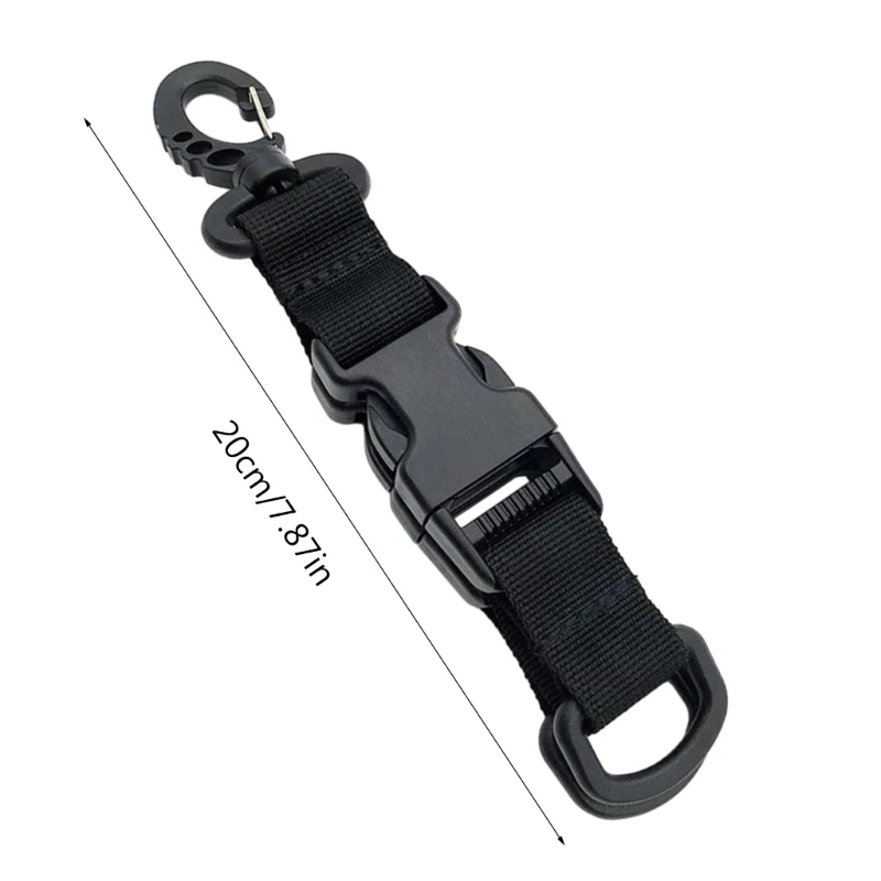 Tactic Nylon Webbing Backpack Hook Multifunctional Carabiner D-Shaped Keychain Double-Split Quick Release Hanging Buckle 69HD