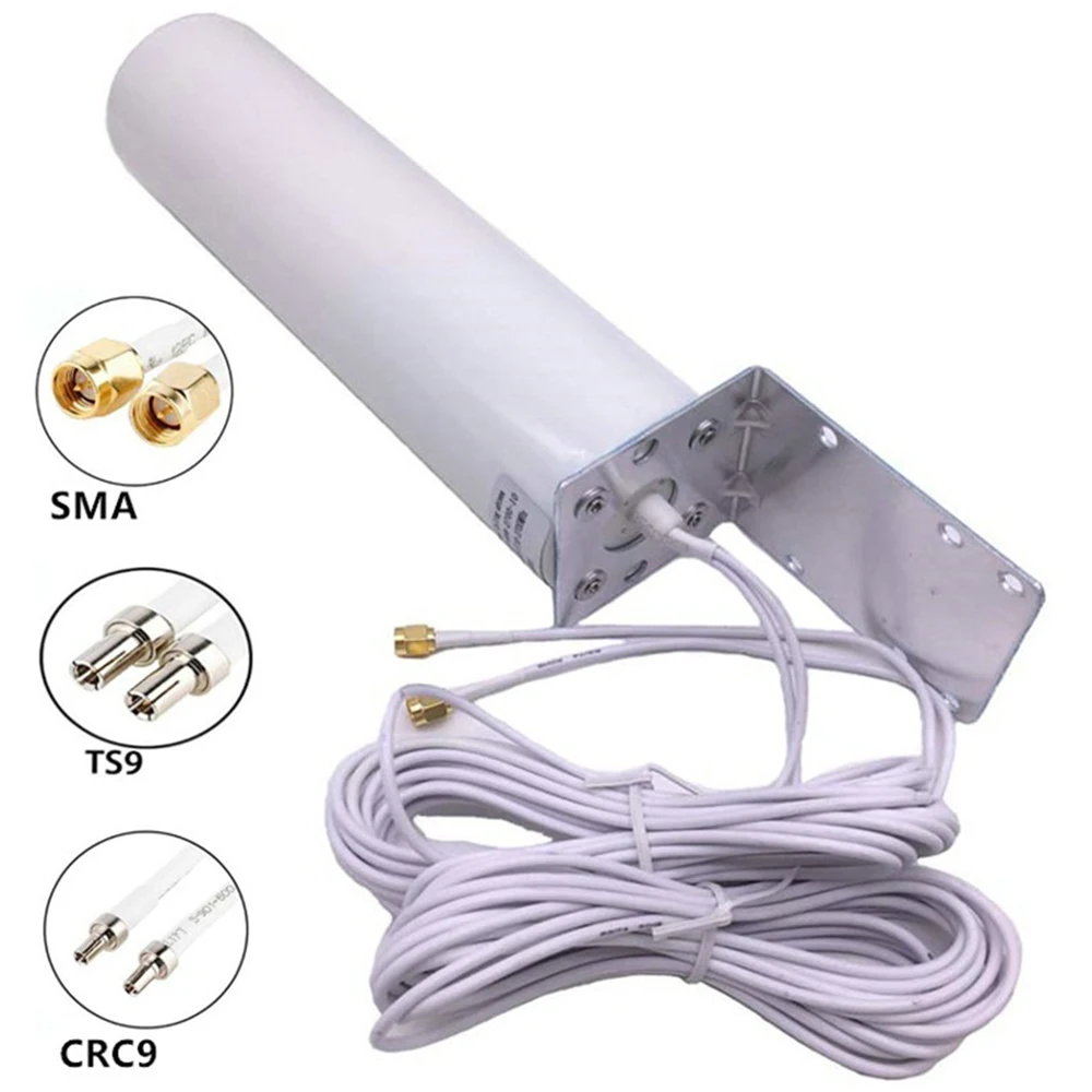 3G 4G LTE Antenna 4G External Antennna Outdoor Antenna with 5m Dual SlIder CRC9 TS9 SMA Connector for 3G 4G Router Modem