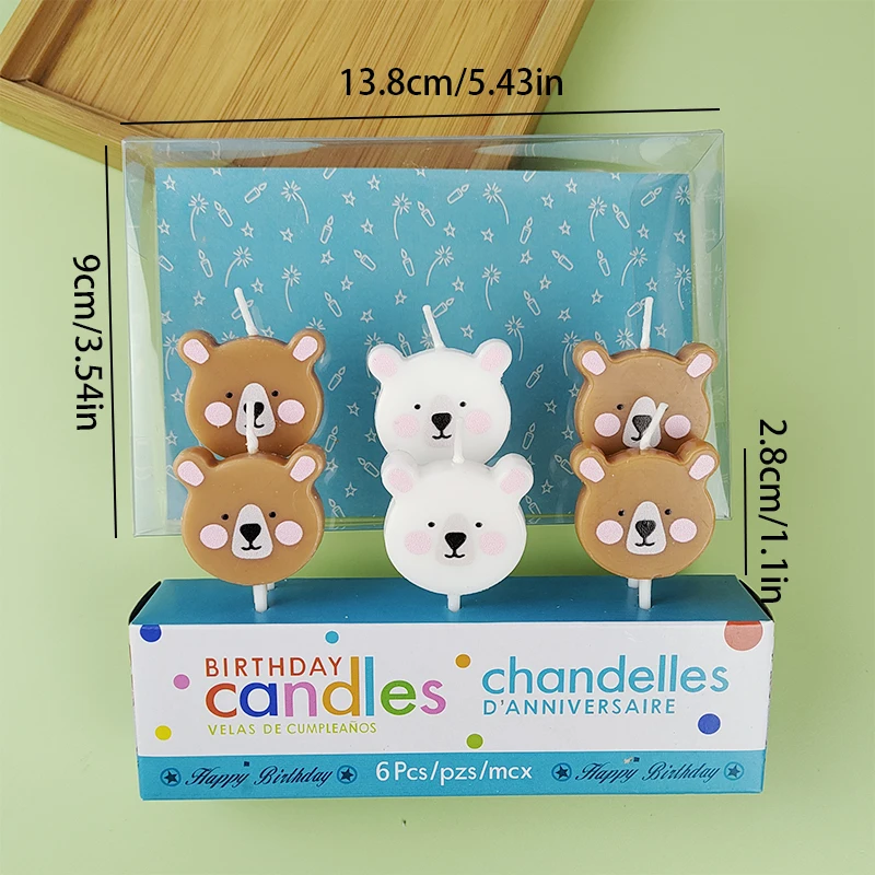Cartoon Tier Geburtstag Kerze Beliebte Blume Party Hut Kleiner Bär Donut Lächelndes Gesicht Kuchen Kerze Dekoration – Detail 14