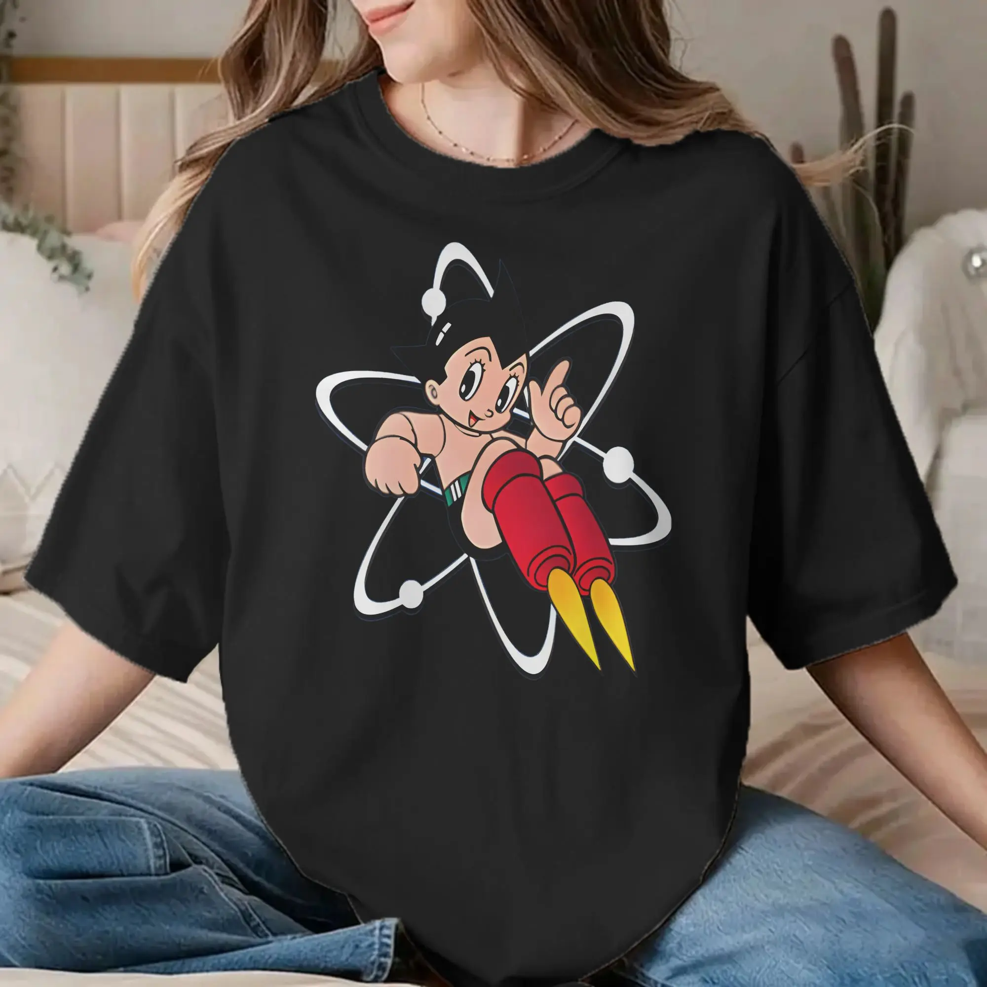 Camiseta de Astro Boy, diseño de anime, para hombres y mujeres. Camiseta divertida de Astroboy, de manga corta, con cuello redondo, de algodón puro, tallas 4XL, 5XL y 6XL.