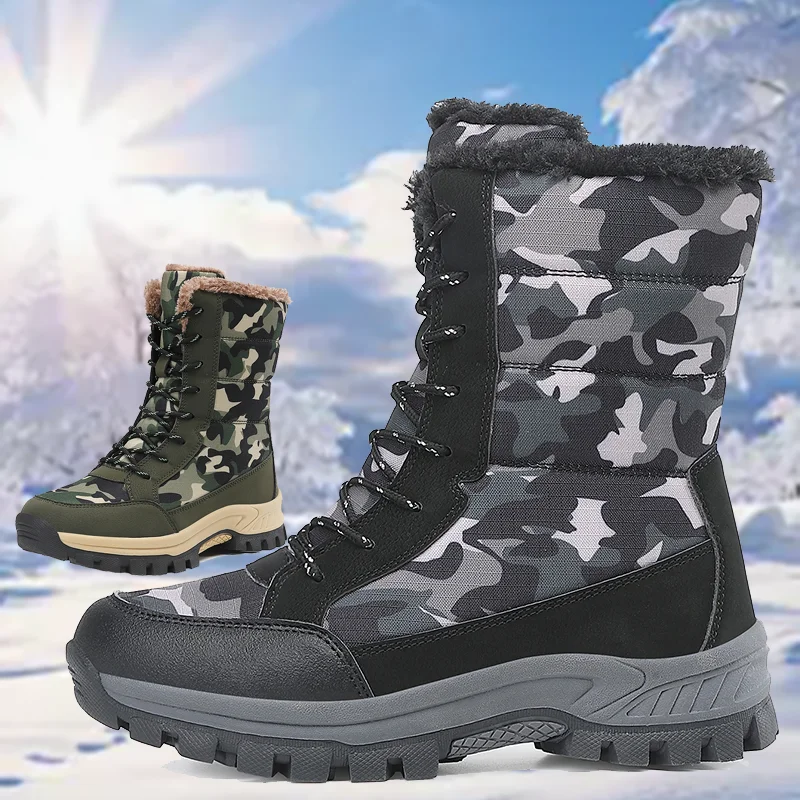 

Hot Trend Women's Winter Snow Boots Warm Plush Lined Mid Calf Boots Waterproof Anti Slip Outdoor Snow Women's Hiking Shoes