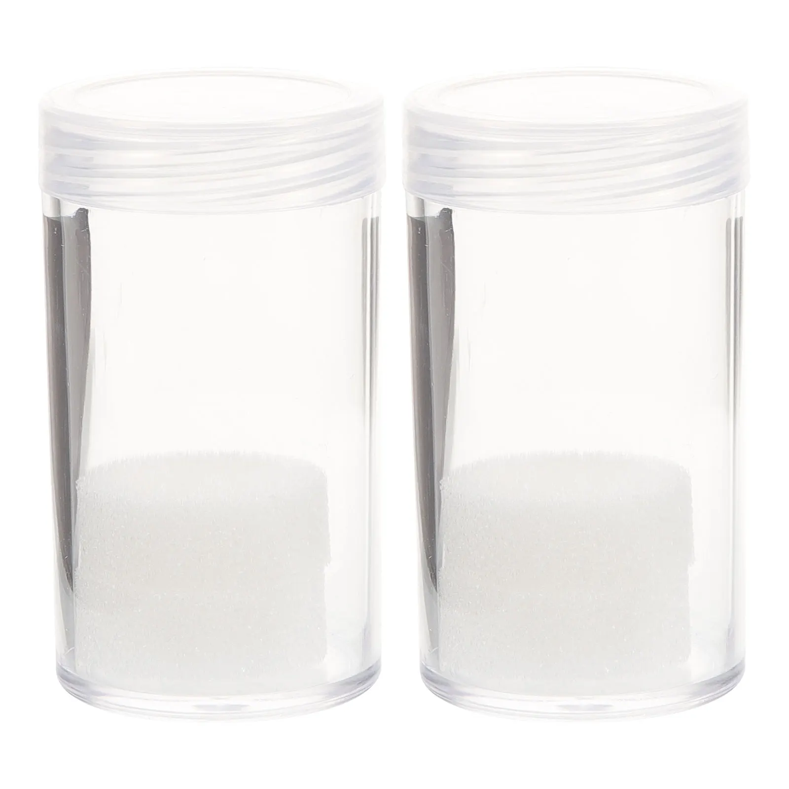 2 Pcs Tubes Plastic Holders 30mm Clear Storage Containers Collectors Dollar ganizer Key Safe Coin Storage Holder Box