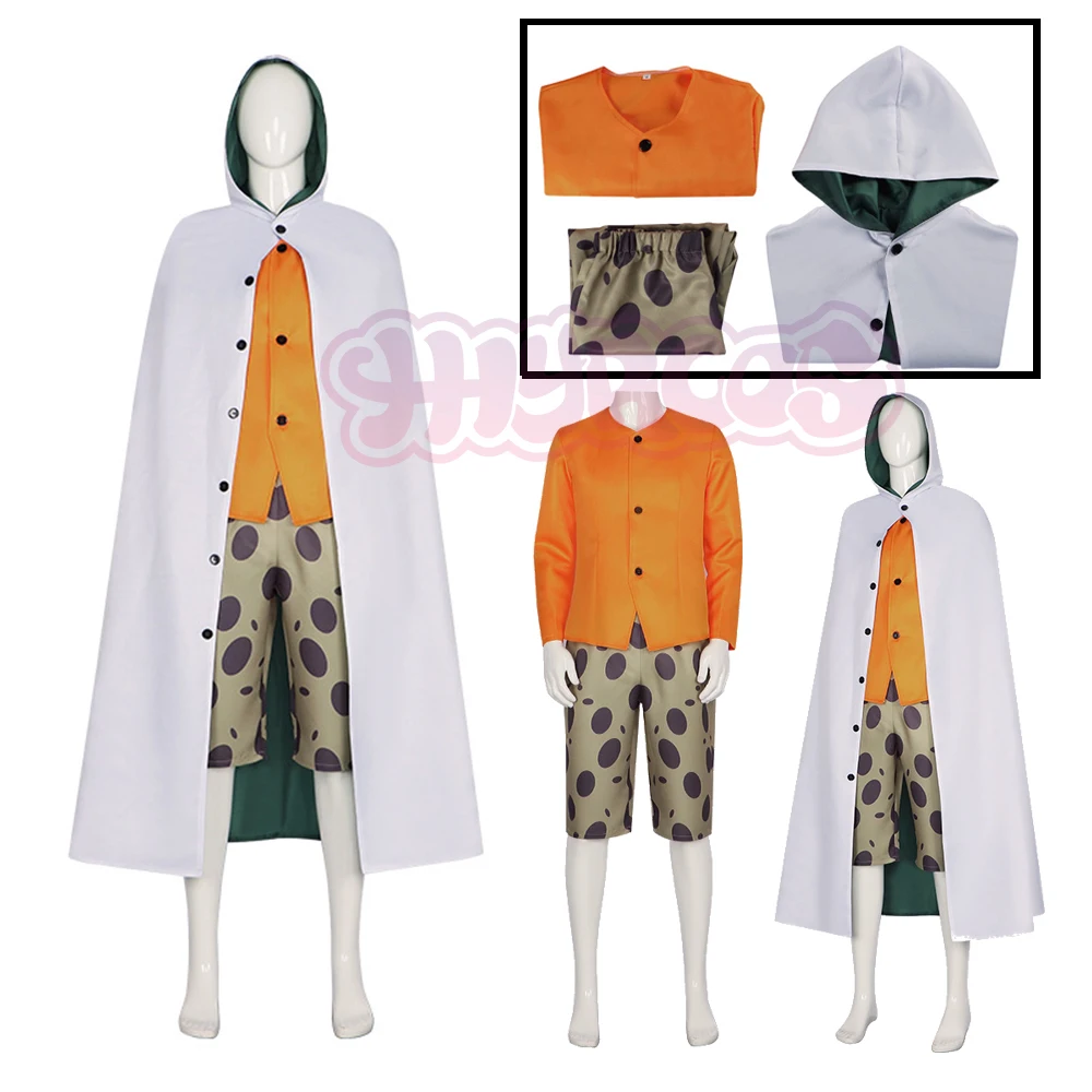 3PCS Anime Silvers Rayleigh Cosplay Costume White And Yellow Suit Party Carnival Uniform Halloween Costume Men Top+Pants+Cloak