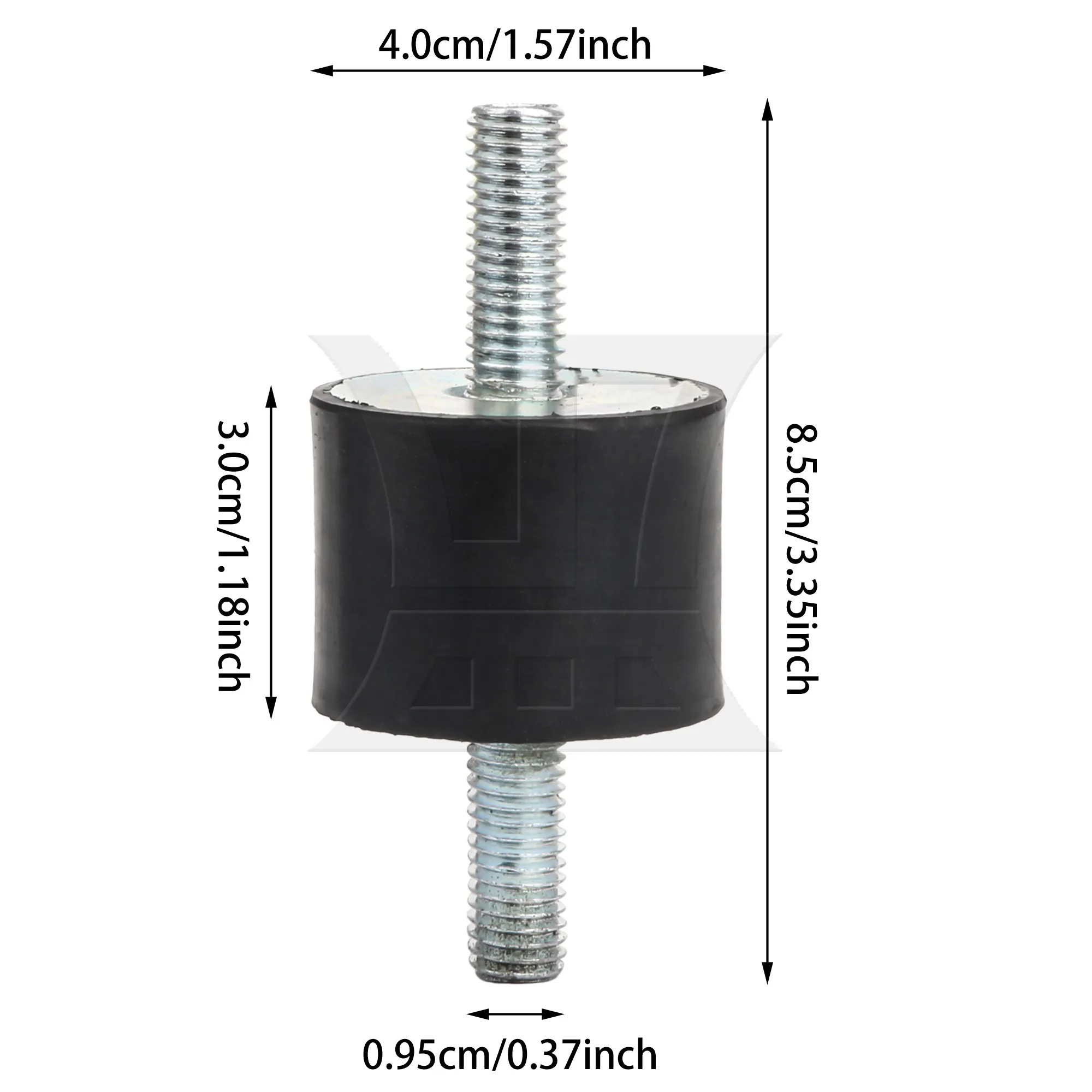 CNBTR Black+Silver M10 Rubber Double Ends Screw Silentblock For Water Pump