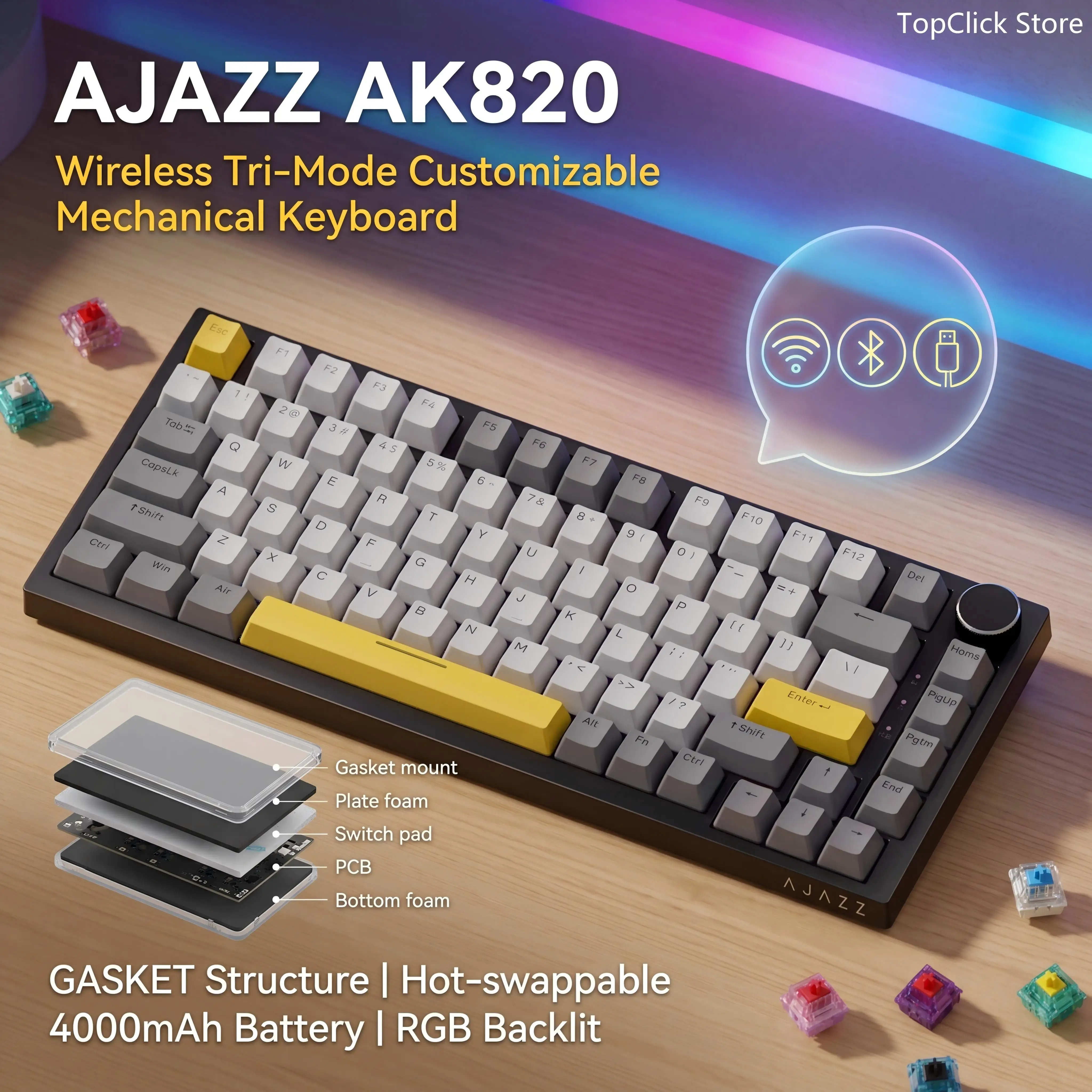 AJAZZ AK820 / AK820 Pro Mechanical Keyboard
