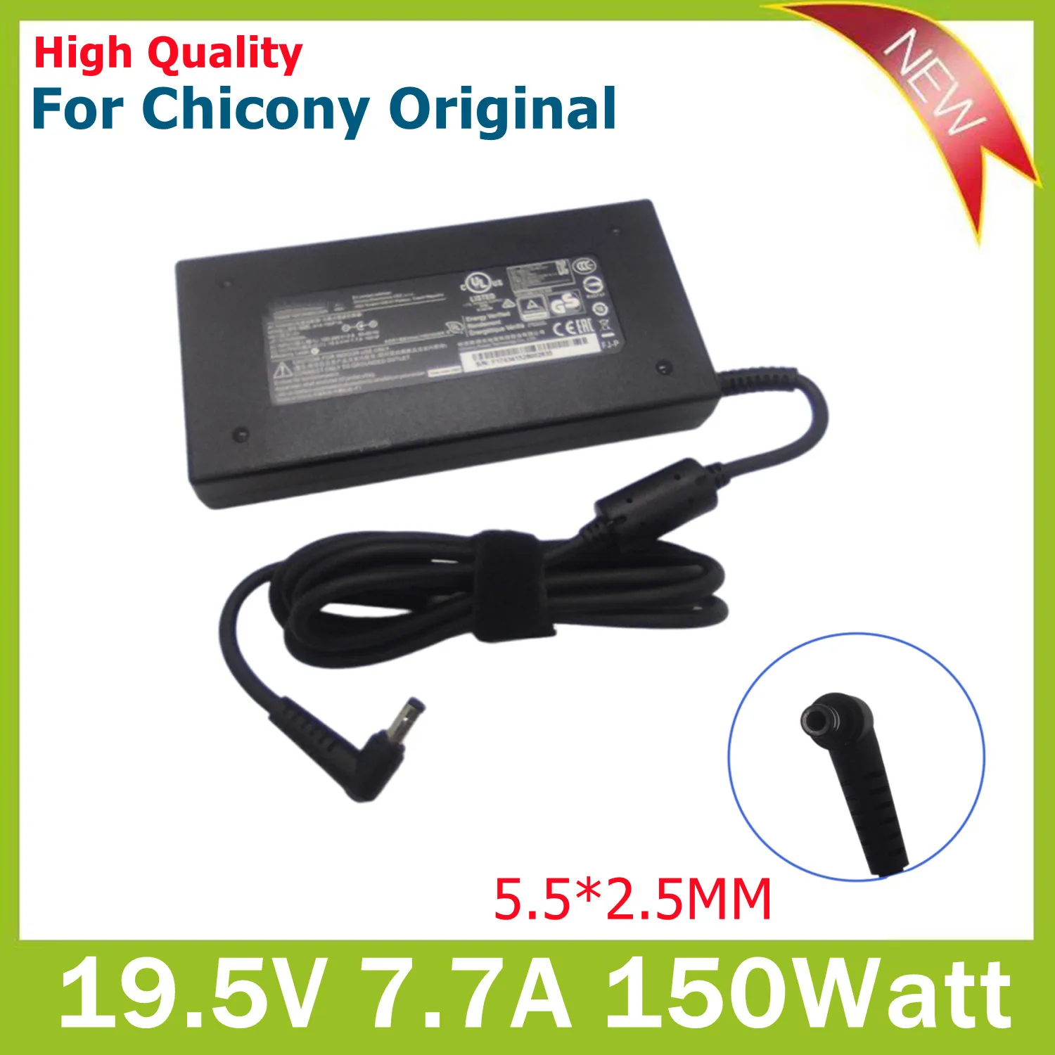 

Original 19.5V 7.7A 150W Power AC Adapter A14-150P1A Z7-I7 Laptop Charger for MSI GF62 7RE MS-16J9 Po3,G73Jh-X5,G73Jw ADP-150VB