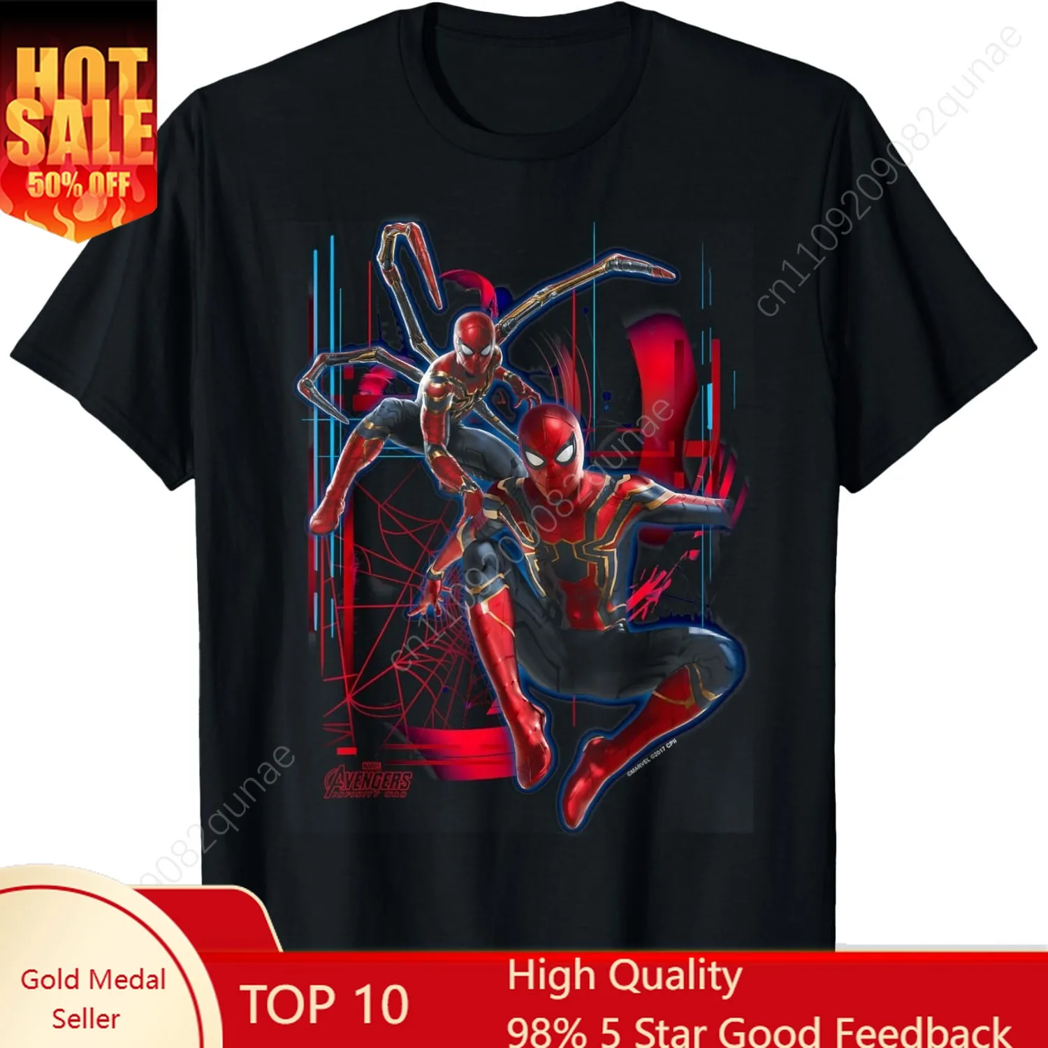 Marvel Infinity War Spider-Man Suit Tech Graphic Mens T-Shirt