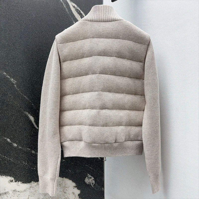 ملابس الخريف والشتاء النسائية عالية الجودة، معطف قصير من القطن المرقعة، سترة بسحاب مزدوج 25120515