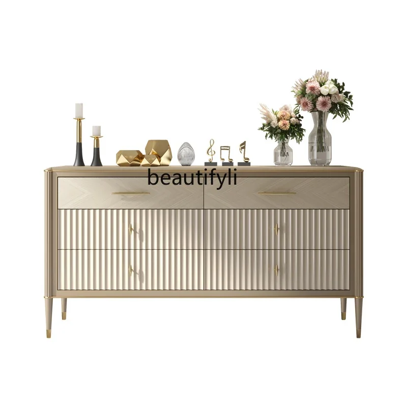 

AA American light luxury door cabinet household dining side cabinet solid wood post-modern simple locker