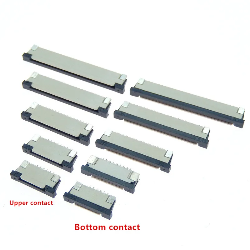 10pcs FPC Connector 1.0mm Pitch Drawer type Upper/ Bottom contact Type Socket FFC Flat Cable Socket 4P 5P 6P 8P 10P-60Pin