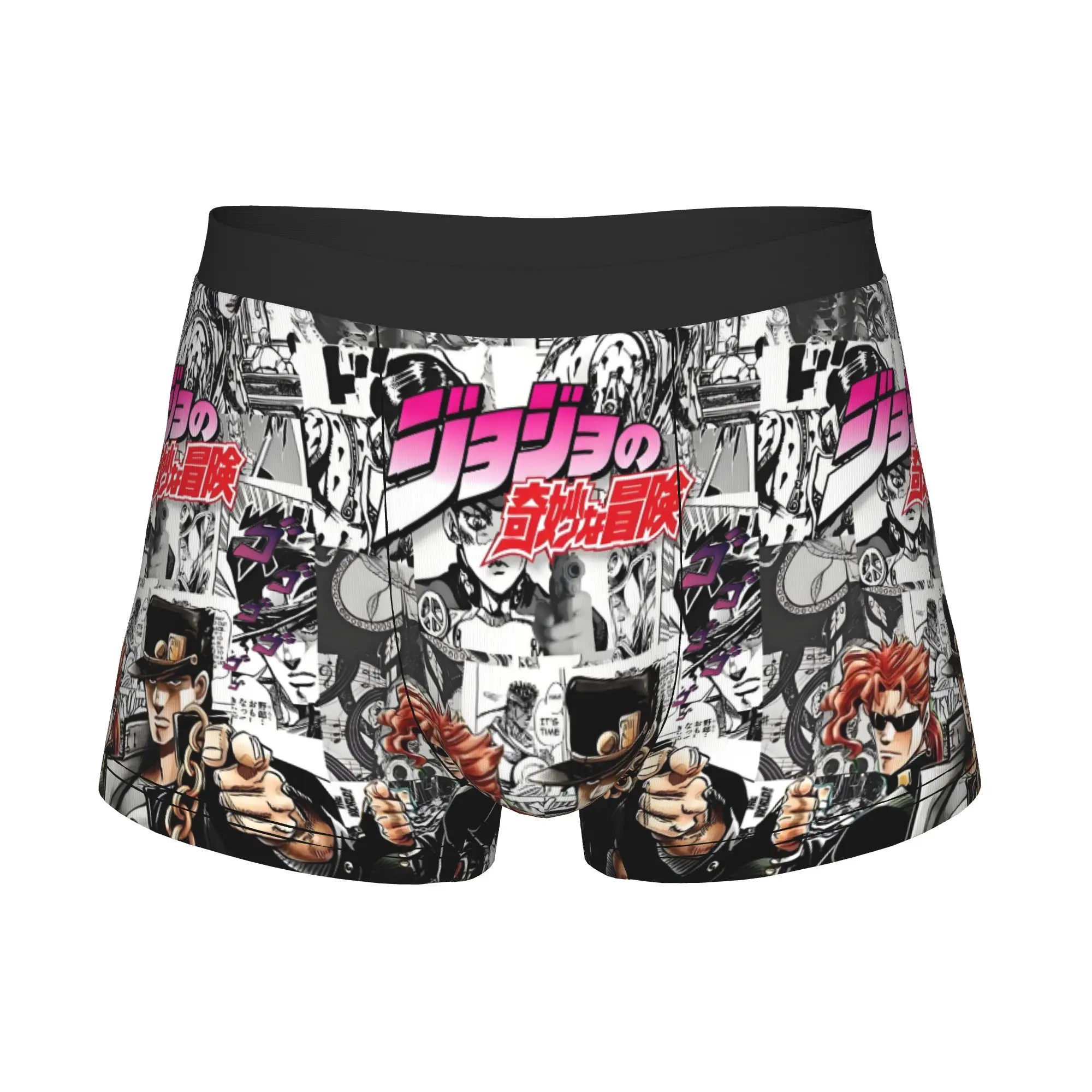 Male Funny Stardust Crusaders Anime  Underwear JoJo Bizarre Adventure Boxer Briefs Breathable Shorts Panties Underpants