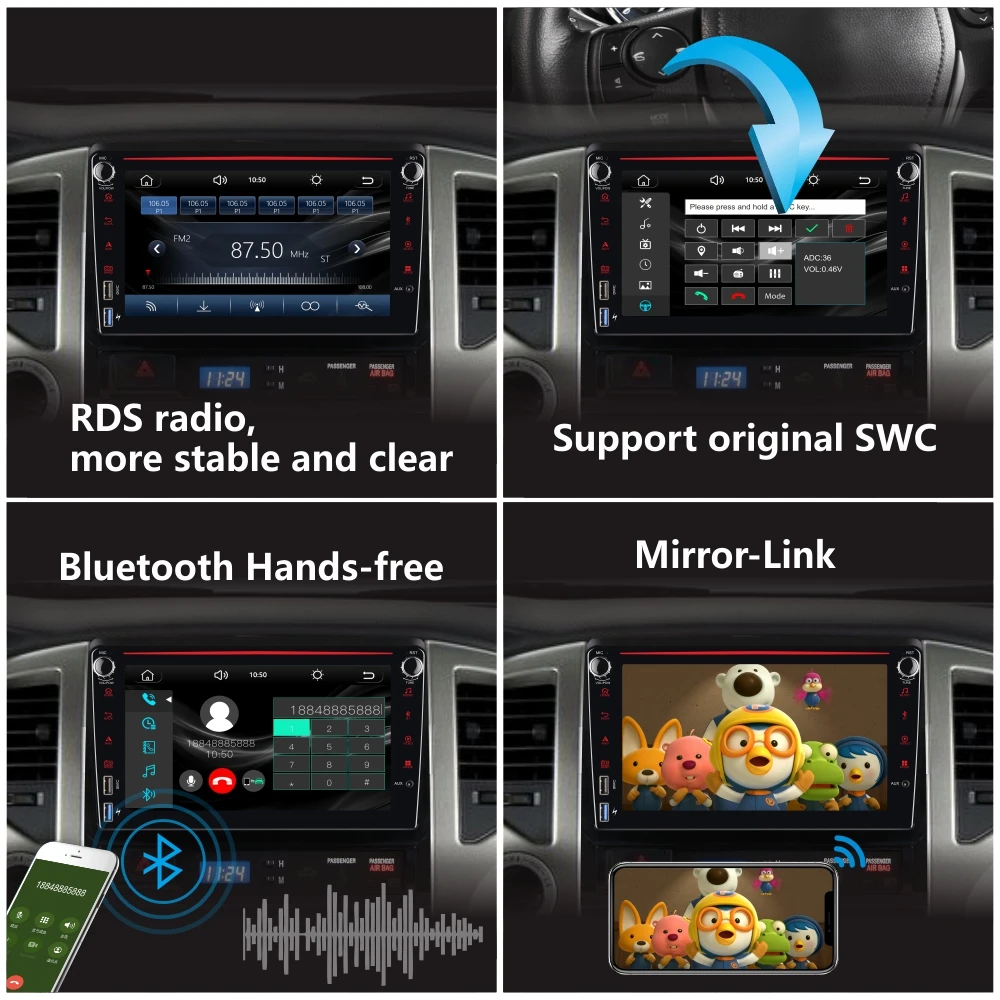 Car Radio with Wireless Carplay Android Auto for Toyota Tacoma 2005-2015 with 8\