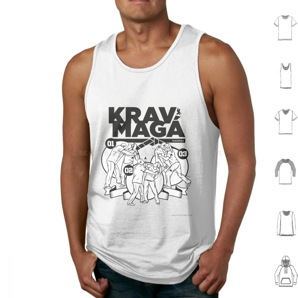 Krav Maga-01 Tank Tops Print Cotton Krav Maga Self Defense Fighter Black Belt