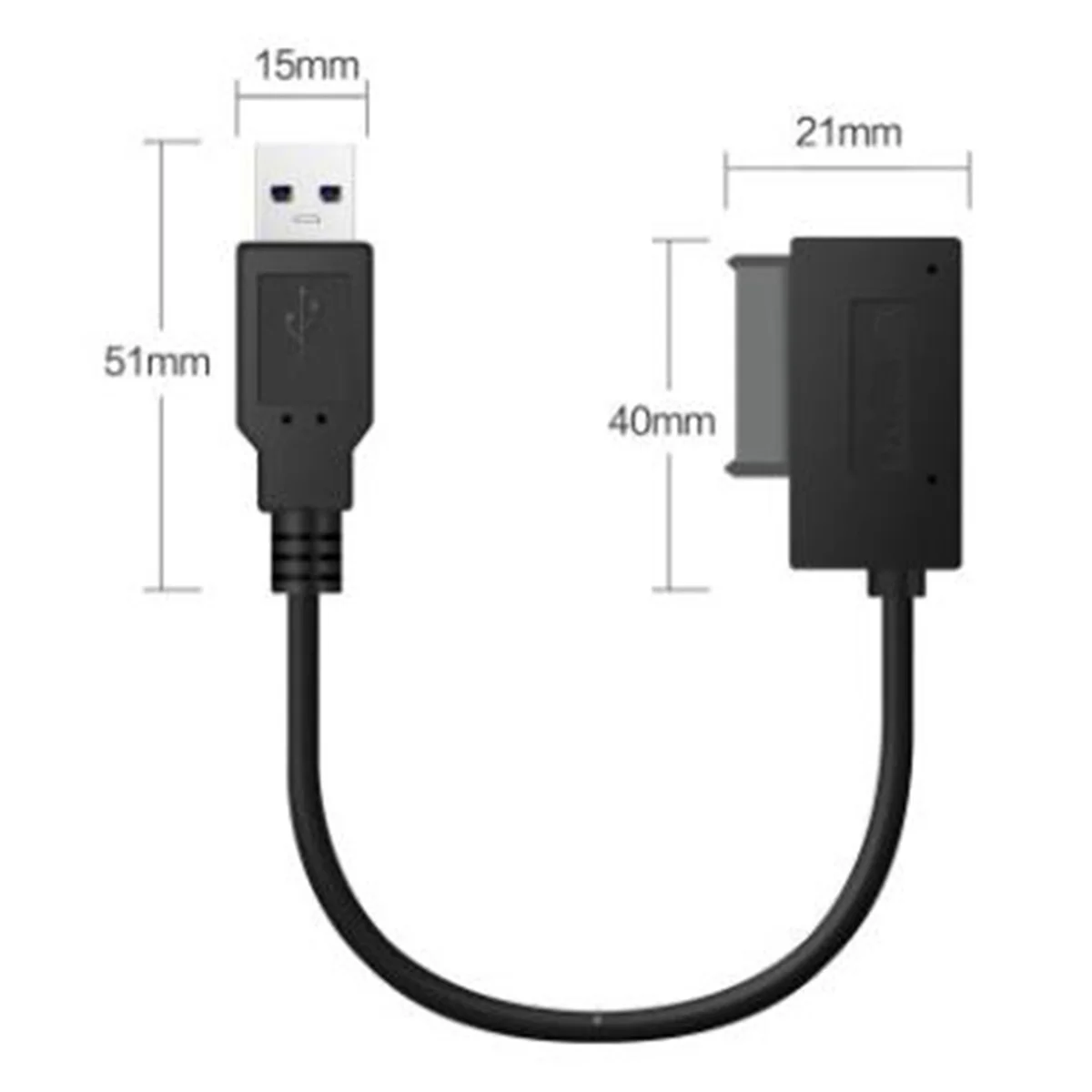 3X USB Adapter PC 6P+7P CD DVD Rom SATA to USB 2.0 Converter Slimline Sata 13 Pin Drive Cable for PC Laptop Notebook