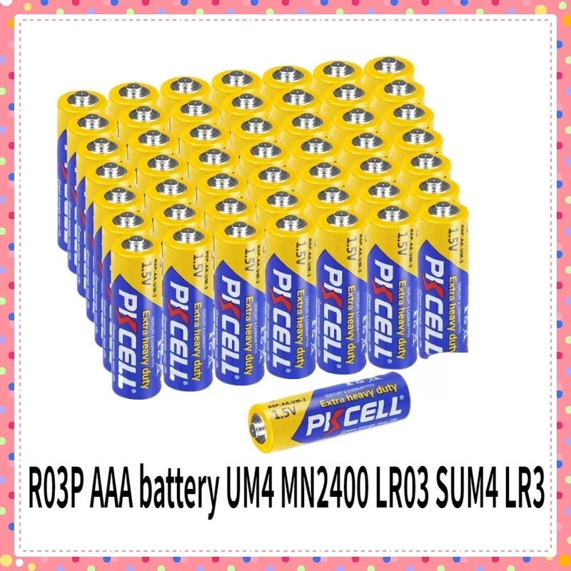 100pcs Thermometer R03P AAA battery UM4 MN2400 LR03 SUM4 LR3 Zinc Carbon Supper Heavy Duty Dry And Primary Battery for control