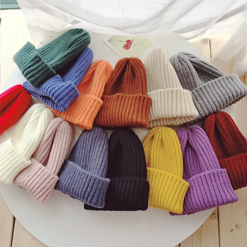 Gorro de malha infantil infantil, recém-nascido, bebê, malha, meninos, meninas, crianças, quente, outono, inverno, 1-6 anos