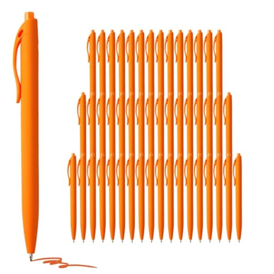 

Pens Bulk, 50 Pack No Bleed Orange Click Pen, Wholesale Retractable Ballpoint Pens, Pens Medium Point, Smooth Ink Pen, 1.0MM Or