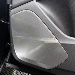 For AUDI Q8 2019 2020-2026 Car Door Audio Speaker Cover Loudspeaker Pad Trim Frame Sticker Stainless Steel Interior Accessories