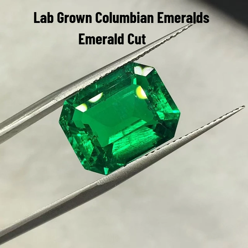 ABC-Laboratory Emerald Rectangle Shape Hydrothermal Colombia Size 13x18mm For Diy Jewelry Making Materials Selectable Certif