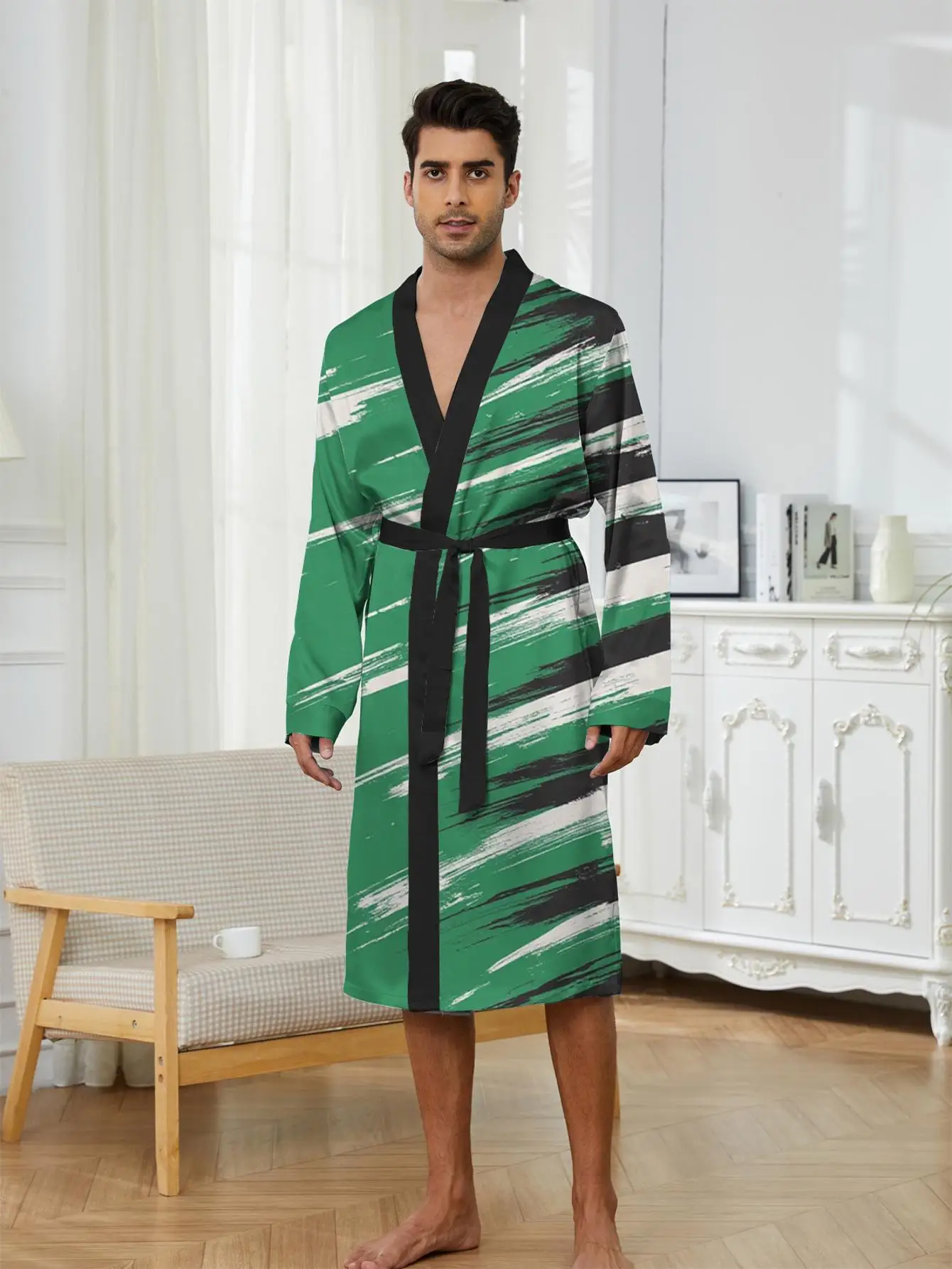 

1pc Men'S Robes 2026 Spring/Summer Sleepwear Men'S Pajamas 3D Printed Graphic Polyester Funny Pajamas Bathrobe Bathrobe Man