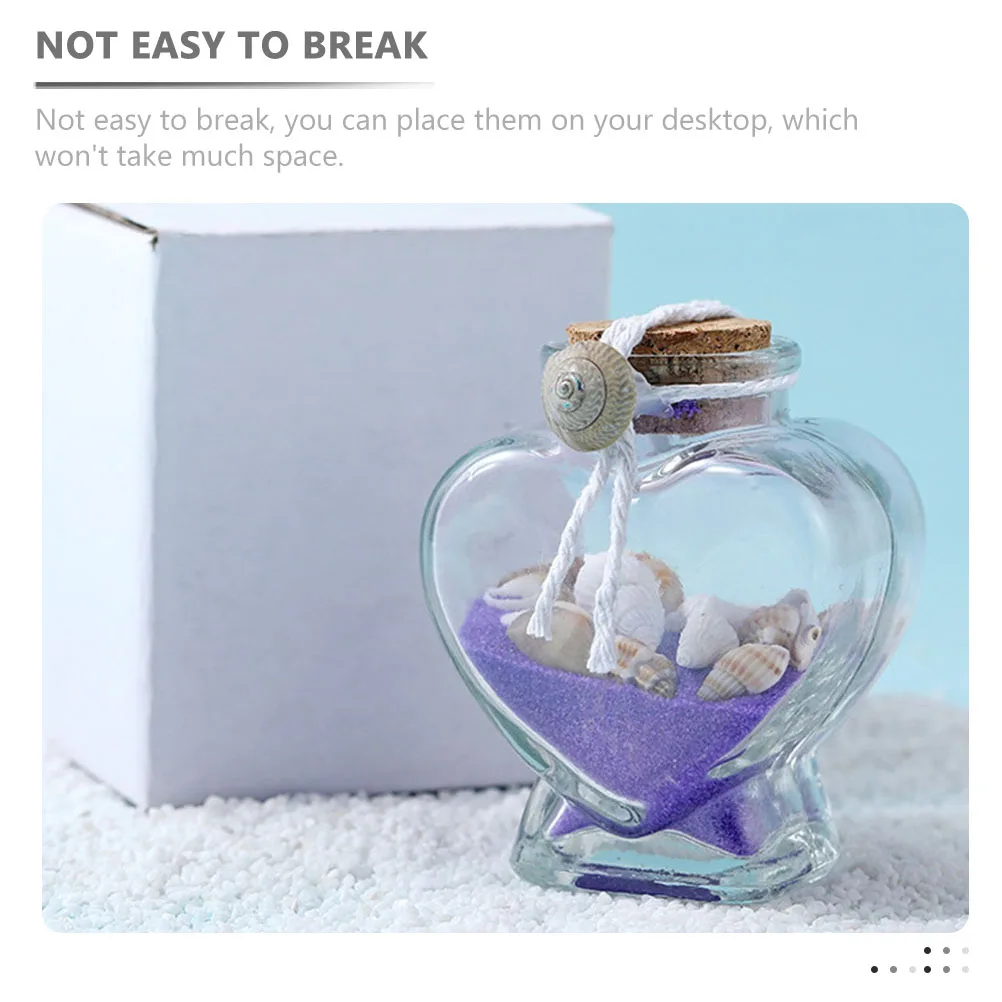 

4pcs Wishing Bottle DIY Decorative Heart Shaped Clear Glass Transparent Drift Perfume Container Holder Safe Long Use