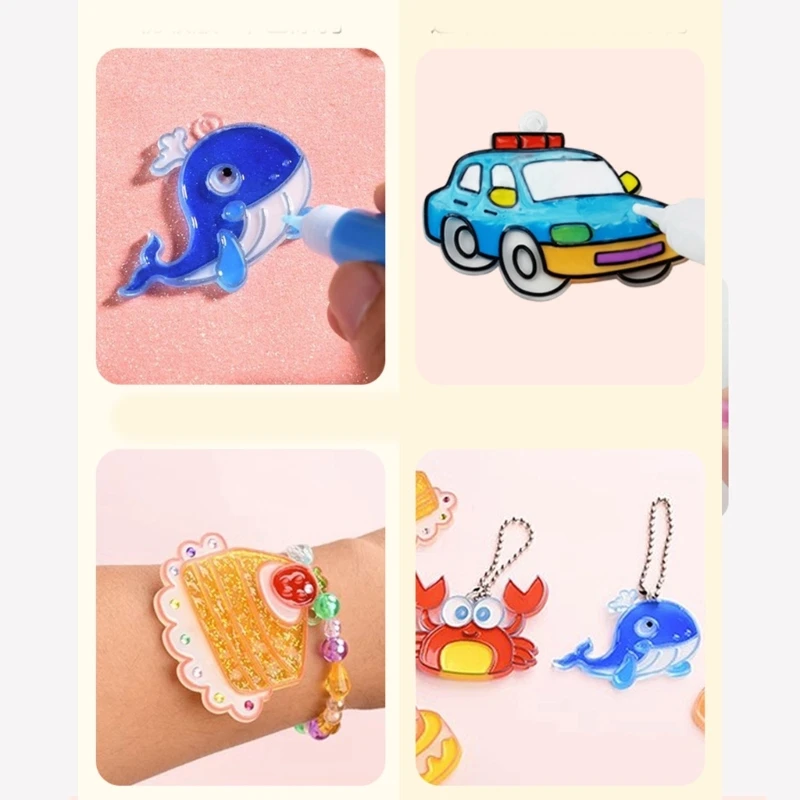 DIY Key Chain ศิลปะหัตถกรรมชุดเพชรกาวภาพวาดจี้ของเล่นเด็ก Interactive Party Supplies ห้องเรียน Props