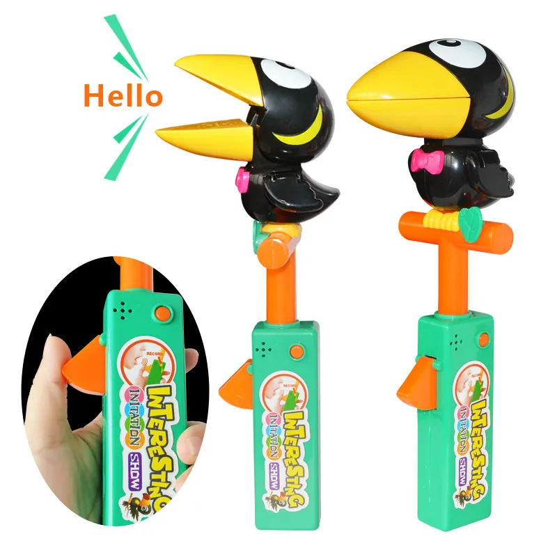 Funny Talking Toucan Toys Creative Fun Recording Learning Tongue Voice-activated Imitation Will Learn To Speak Crow Kids Gifts