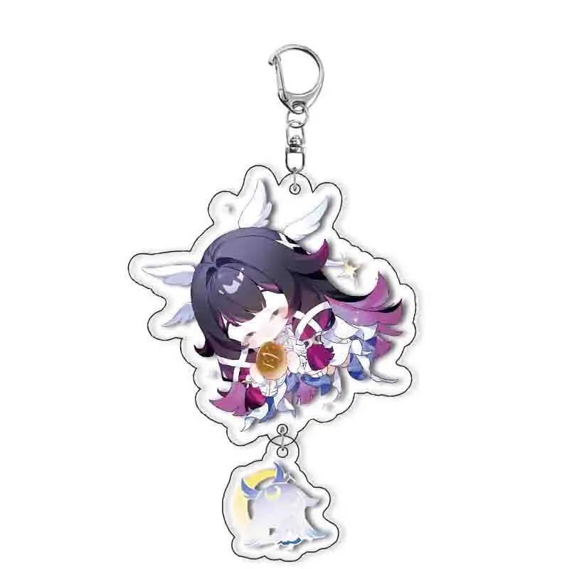 Game Genshin Columbina Hyposelenia Damselette Acrylic Keychain Backpack Pendant and Figure Stand Model Plate Desktop Decor Gift image 6