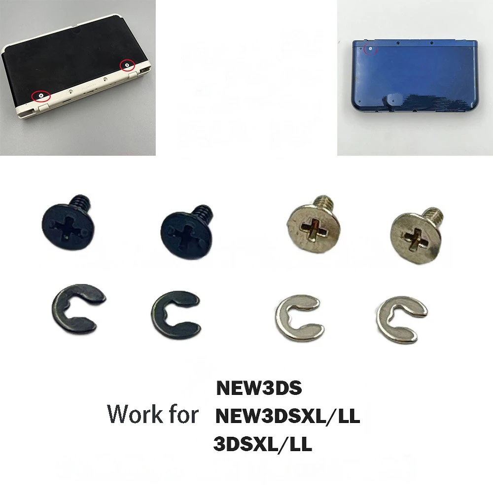 8sets for New 3DS New 3DSXL 3DSLL 2DS 3DS LL Battery Cover Screw Pad Back Cover Screw Shell  Mount Repair Secure