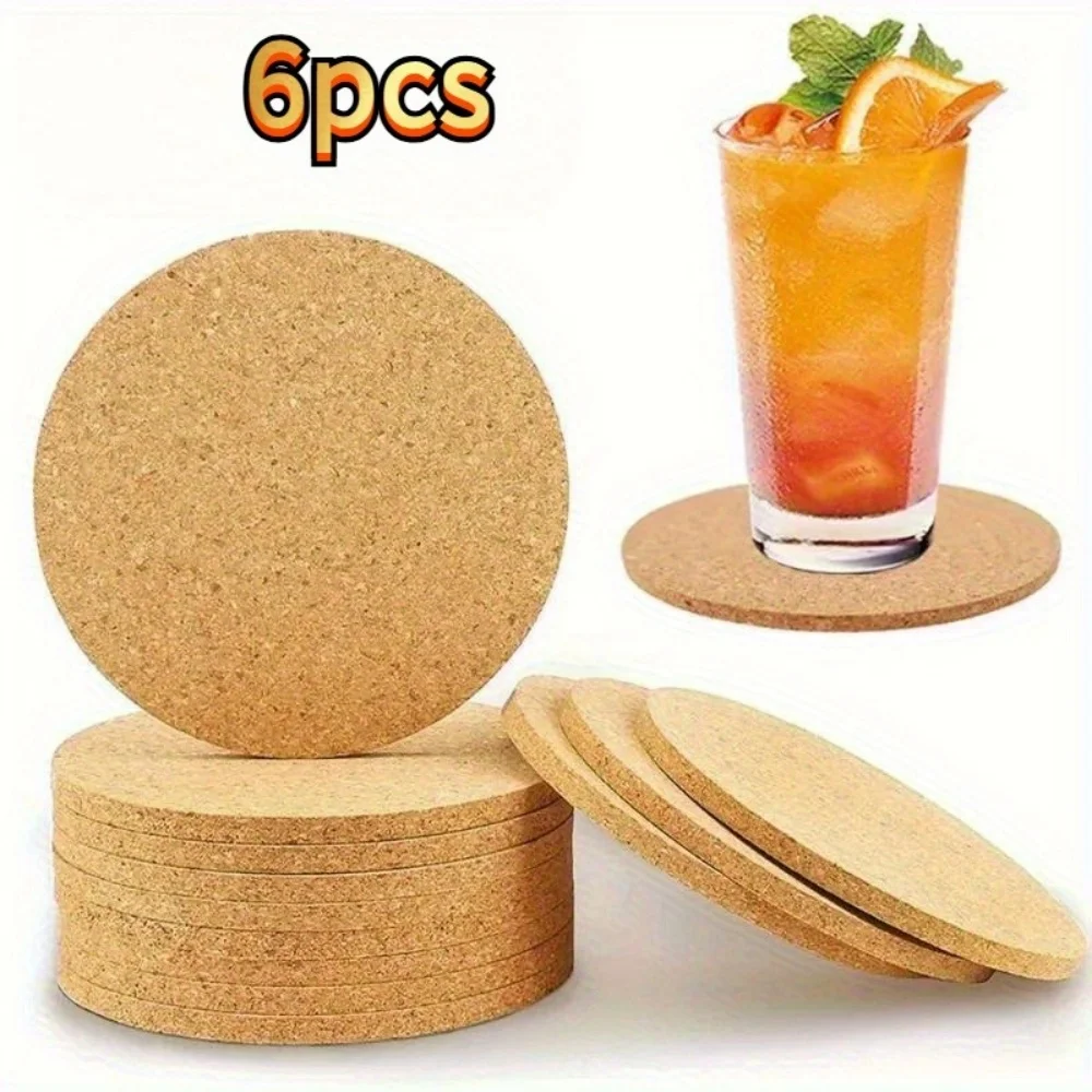 Non-Slip Cork Coaster Natural Round Wooden Cup Mat Heat Insulation Pads Tea Coffee Mug Drinks Holder Table Decoration
