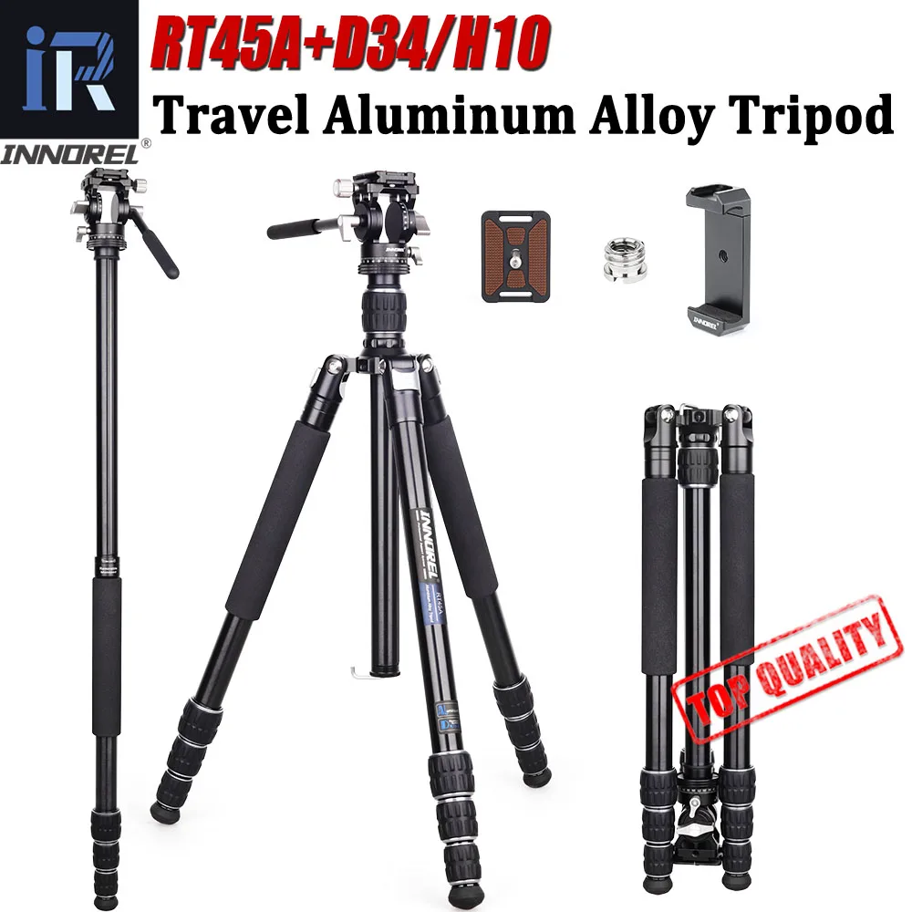 INNOREL RT45A Professional Camera Tripod Aluminum Alloy Travel Compact Portable Photographic Monopod for DSLR Camcorder Stand