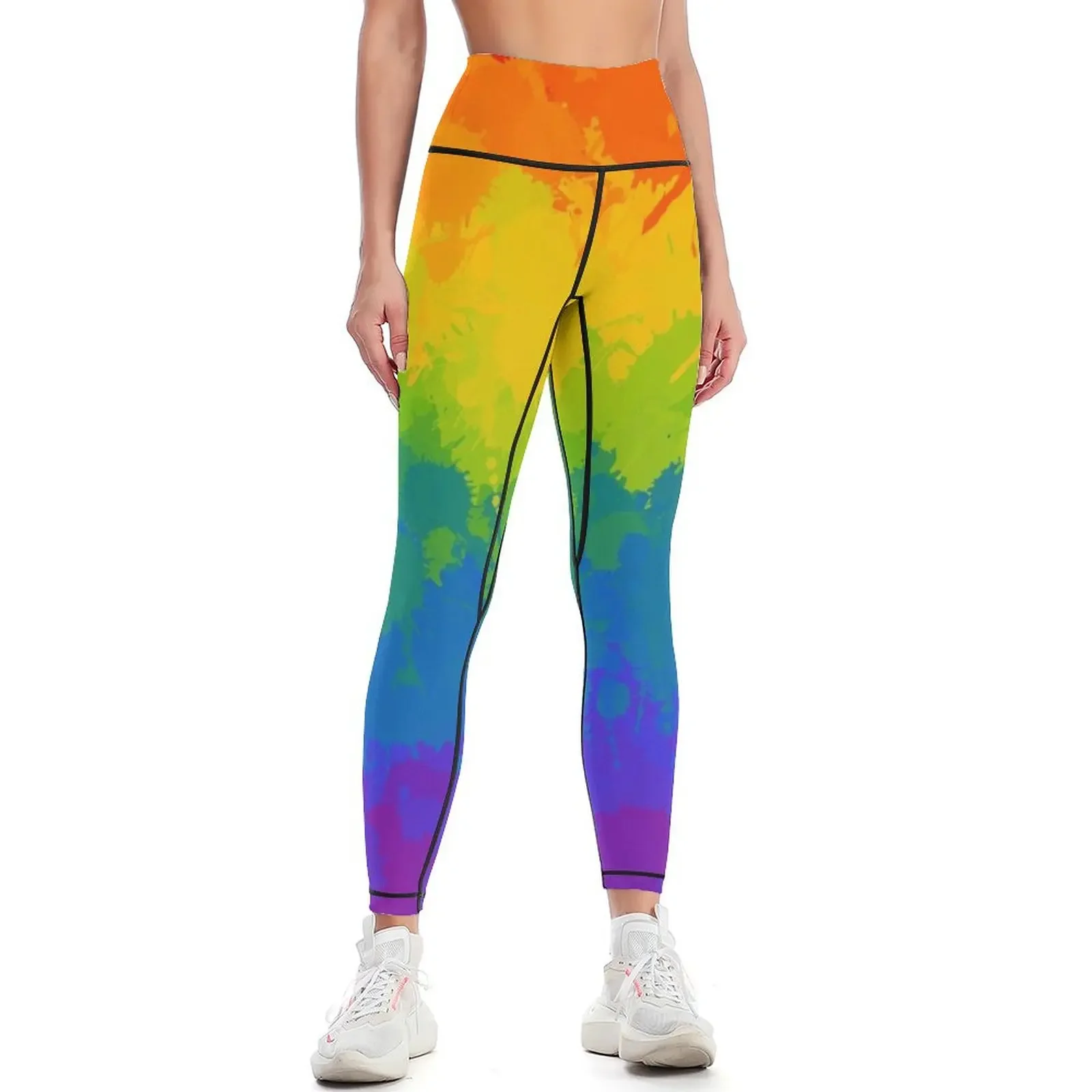 

Rainbow Pride Paint Leggings Leginsy push up Jogger pants trousers legging gym Womens Leggings